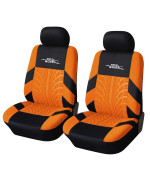 Autoyouth Car Seat Covers For Front Seats, Breathable And Washable Bucket Seat Covers For Cars, Truck, Suv, Vans Airbag Compatible Automotive Interior Covers, Orange