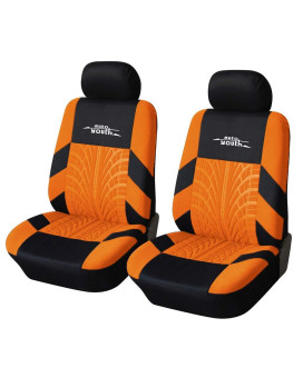 Autoyouth Car Seat Covers For Front Seats, Breathable And Washable Bucket Seat Covers For Cars, Truck, Suv, Vans Airbag Compatible Automotive Interior Covers, Orange