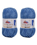 Himalaya Dolphin Baby Yarn 100 Micropolyester Lot Of 2 Skn 264 Yards 2X100Gram Super Bulky :6 Baby Chenille Yarn (80341)