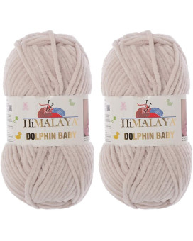 Himalaya Dolphin Baby Yarn 100 Micropolyester Lot Of 2 Skn 264 Yards 2X100Gram Super Bulky :6 Baby Chenille Yarn (80342)