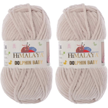 Himalaya Dolphin Baby Yarn 100 Micropolyester Lot Of 2 Skn 264 Yards 2X100Gram Super Bulky :6 Baby Chenille Yarn (80342)