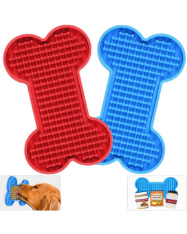 Petbank Dog Peanut Butter Licking Floor Mat Slow Feeding Dog Bowl, Tattoo And Anxiety Reducer For Pet Food, Yogurt, Dog Bath, Dog Grooming And Dog Training - 2 Pack