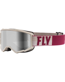 Fly Racing Zone Goggle (Stoneberrysilver Mirrorsmoke Lens, Adult)