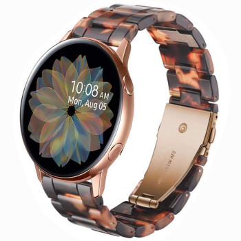 Miimall Resin Band Compatible With Samsung Galaxy Watch 5 40Mm 44Mm, Watch 5 Pro 45 Mm, Galaxy Watch 42Mm, Galaxy Acitve 40Mm, Galaxy Active 2 40Mm 44Mm Replacement Strap For Women Men(Dark Amber)