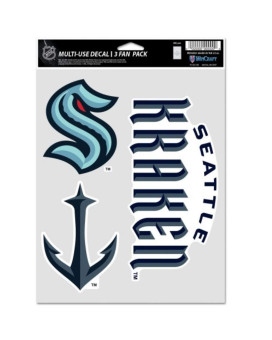 Wincraft Nhl Seattle Kraken Decal Multi Use Fan 3 Pack Team Colors One Size