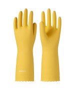 Wahoo Pvc Dishwashing Cleaning Gloves, Reusable Unlined Kitchen Gloves, Non-Slip, Medium
