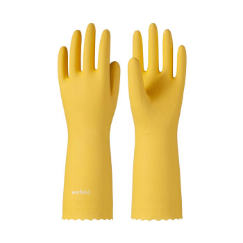 Wahoo Pvc Dishwashing Cleaning Gloves, Reusable Unlined Kitchen Gloves, Non-Slip, Medium