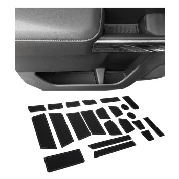 Jkcover Center Console Liner Compatible With (2019-2022) Chevy Silveradogmc Sierra 1500 And 2020-2022 Silveradosierra 25003500 Hd Door Cup Holder Accessories (Crew Cab With Bucket Seat) Black Trim