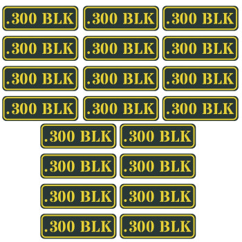 Aolamegs Ammo Can Vinyl Sticker Set Decal Label 9Mm 556 762 12Ga 22 223 308 300 380 45 (20 Pack300Blk)