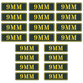 Aolamegs Ammo Can Vinyl Sticker Set Decal Label 9Mm 556 762 12Ga 22 223 308 300 380 45 (20 Pack9Mm)