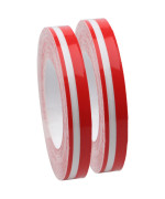 2 Rolls 33Ft (98M) Pinstripe Solid Pinstriping Tape Vinyl Car Decal Sticker Glossy 5Mm  2Mm (Whiteblackgreyredsilverbluegold) Auto Car Pinstripe Tape (Red)