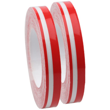 2 Rolls 33Ft (98M) Pinstripe Solid Pinstriping Tape Vinyl Car Decal Sticker Glossy 5Mm  2Mm (Whiteblackgreyredsilverbluegold) Auto Car Pinstripe Tape (Red)