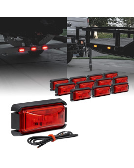 12Pc 25 Red Led Trailer Marker Light Wblack Bezel Dot Fmvss 108] Sae P2Pc] Surface Mount] Waterproof Ip67] Side Marker Lights For Trailer Truck