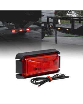 25 Red Led Trailer Marker Light W Black Bezel Dot Fmvss 108] Sae P2Pc] Surface Mount] Waterproof Ip67] Side Marker Lights For Trailer Truck