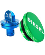 Aluminum Fuel Cap,Diesel Fuel Cap With Strong Magnet And Non-Magnetic Blue Def Cap-For 2013-2018 Dodge Ram Diesel Trucks 1500 2500 3500