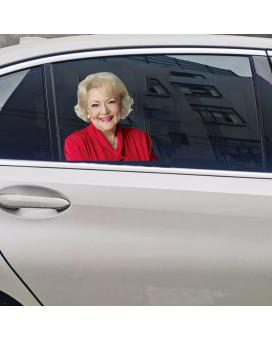 Senksll Betty White Car Window Cling Funny Car Sticker Window Decal For Vehicles Automotive Stickers(For Right Side)