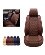 Oasis Auto Car Seat Covers Accessories 2 Piece Front Premium Nappa Leather Cushion Protector Universal Fit For Most Cars Suv Pick-Up Truck, Automotive Vehicle Auto Interior Dacor (Os-009 Brown)