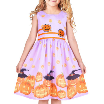 Girls Dress Pumpkin Party Dress Size 4-5
