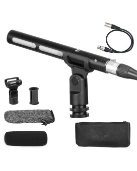 Boya Xlr Microphone, Professional Cardioid Mini Shotgun Condenser Mic With 12-48 Phantom Power For Video Camera Recording Film Interview Engefp