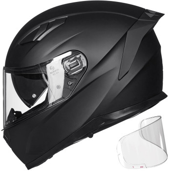 Ilm Motorcycle Helmets Full Face With Anti-Fog Pinlock Optional Heated Shield For Snowmobile Cascos Para Motos For Men Women Dot Model-129 (Matte Black, Xs)