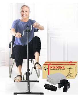 Pedal Exerciser Bike Hand Arm Leg and Knee Peddler Adjustable Fitness Equipment for Seniors, Elderly Home Pedal Exercise Bike for Total Body, with Gift Box