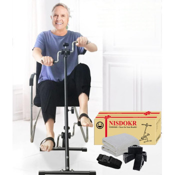 Pedal Exerciser Bike Hand Arm Leg and Knee Peddler Adjustable Fitness Equipment for Seniors, Elderly Home Pedal Exercise Bike for Total Body, with Gift Box