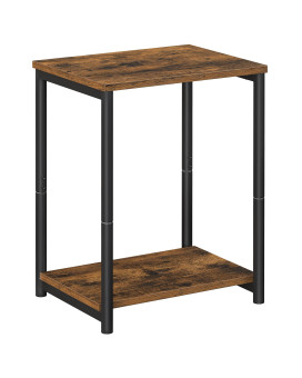 Vasagle Side Table, Small End Table, Nightstand For Living Room, Bedroom, Office, Bathroom, Rustic Brown And Black Ulet271B01, 57 L X 118 W X 197 H