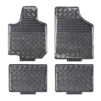 August Auto All Weather Aluminum Universal Fit Car Floor Mats Fit For Sedan, Suvs, Truck And Vans Set Of 4Pc (Silver)