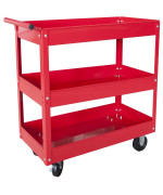 BIG RED 400 LBs Capacity 3 Shelf Steel Service Utility Cart, APTC302R