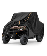 Kemimoto Utv Cover, All-Weather Protection Utv Cover Two Seater Compatible With Can Am Defender Polaris Ranger Commander Rhino Pioneer Kawasaki Mule Teryx 2-3 Seaters Large 126 X 70 X 75