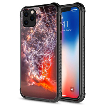 Carloca Compatible With Iphone 12 Pro Max Case,Volcano Lightning Nature Iphone 12 Pro Max Cases,Graphic Design Shockproof Anti-Scratch Case For Apple Iphone 12 Pro Max