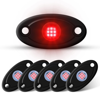 Ly8 6Pods Led Rock Lights Red Neon Underglow Lights For Car Trucks Atv Utv Suv Jeep Boat Underbody Glow Trail Rig Lights Waterproof (Red)