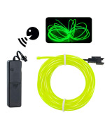 Maxlax El Wire Lime Green, Sound Activatedconstant Lightslow Flash 9Ft Neon Lights Wire Glowing Strobing Electroluminescent Wire With Battery Operated For Diy Decoration
