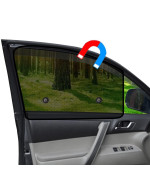 Ovege Car Side Window Sun Shade Mesh Suction Magnetic Car Curtain Uv Protection (Semi-Transparent, Front Seat 2Pcs-)