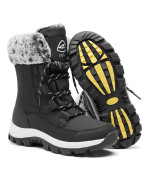 Earlde Womenas Snow Boot With Waterproof Lace Up Mid-Calf Outdoor Winter Deep Tread Rubber Sole