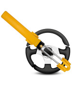 Tugoku Gadlane Twin Bar Steering Wheel Lock High Visibility Car Lock Anti-Theft Device Deterrent Suitable For Car Van Caravan Steering Lock With 2 Keys - Yellow