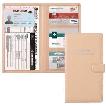 Gnegni Leather Car Registration And Insurance Card Holder, Auto Truck Document Holder Vehicle Glove Box Paperwork Organizer Wallet With Magnetic Closure For License, Cards & Essential Documents