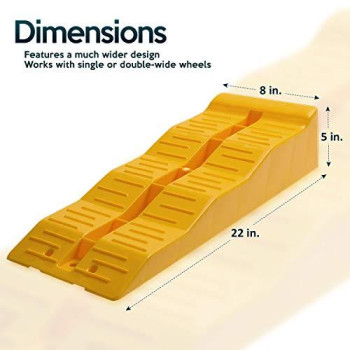Zone Tech Automotive Multi Leveling Ramps - Set Of 4 Yellow Bocks, Premium Quality Camper Rv, Truck, Van, Trailer Leveler Suv, Drive-On Leveler Stabilizer And Raise Auto On Uneven Ground And Parking