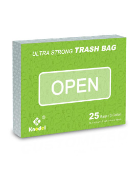 Knodel Drawstring Trash Bags, Perfect For Knodel Car Trash Can With Lid, And For Knodel Car Trash Can With Zipper, Ultra Strong Garbage Bags, 3 Gallon, 25 Count