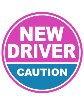 Geekbear New Driver Magnet (Pinkblue) - Circle Type, Reflective, And Eye-Catching Design For Novice Drivers
