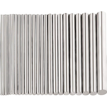 24 Pieces 304 Stainless Steel Round Rods Bar Assorted Diameter 1.5-8 mm for 100 mm Length -Free Stainless Steel Rod for Drift Punches Various Shaft DIY Craft Model Plane Model Ship Model Cars