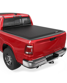 Mostplus Roll-Up Soft Vinyl Truck Bed Tonneau Cover Compatible For 2009-2022 Dodge Ram 1500 (No Ram Box) On Top (5857 Ft Feed Bed) Fleetsidea