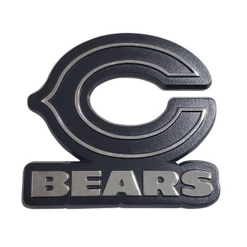 Fanmats 28682 Chicago Bears 3D Chrome Metal Auto Emblem - C Logo & Bears Wordmark