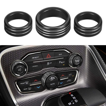 Thor-Ind Ac Air Conditioner Volume Tune Knob Button Cover For Dodge Ram 1500 2500 3500 2013-2018 For Dodge Challenger Charger Durango Journey Chrysler 200 300 300S Jeep Cherokee Grand Cherokee (Black)