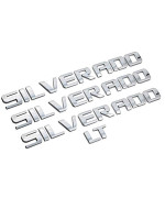 3D Raised And Strong Adhesive Emblem Letters Badge Decals Compatible For Silverado Lt 1500 2500Hd 3500Hd Accessories - Chrome Silver