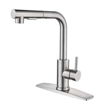 Forious Kitchen Faucets With Pull Down Sprayer, Single Handle Kitchen Sink Faucet With Pull Out Sprayer, Brushed Nickel