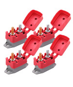 Ampper Dc 12V - 24V Automatic Reset Circuit Breaker With Cover Stud Bolt For Automotive And More (25A, 4Pcs)