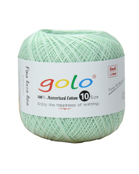 Golo Cotton Crochet Thread Balls Size 10 Cotton Knitting Thread Yarn For Crochet (Mint Green-606)