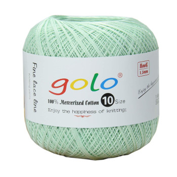 Golo Cotton Crochet Thread Balls Size 10 Cotton Knitting Thread Yarn For Crochet (Mint Green-606)