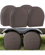 Leader Accessories 4-Pack Tire Covers Heavy Duty 600D Oxford Wheel Covers, Waterproof Pvc Coating Tire Protectors For Rv Trailer Camper Car Truck Jeep Suv Wheel, Dark Grey (Fits 29-3175)